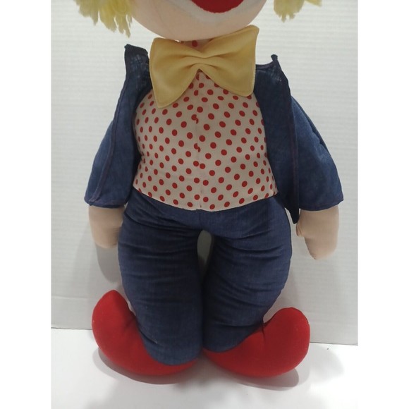 Clown Large Vintage Clown Doll Handmaid Yellow hair Sleeping clown Collectible - Picture 7 of 12